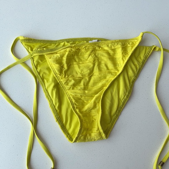 Ella Moss Bright Yellow String Bikini Bottoms Extra Small - Picture 2 of 6